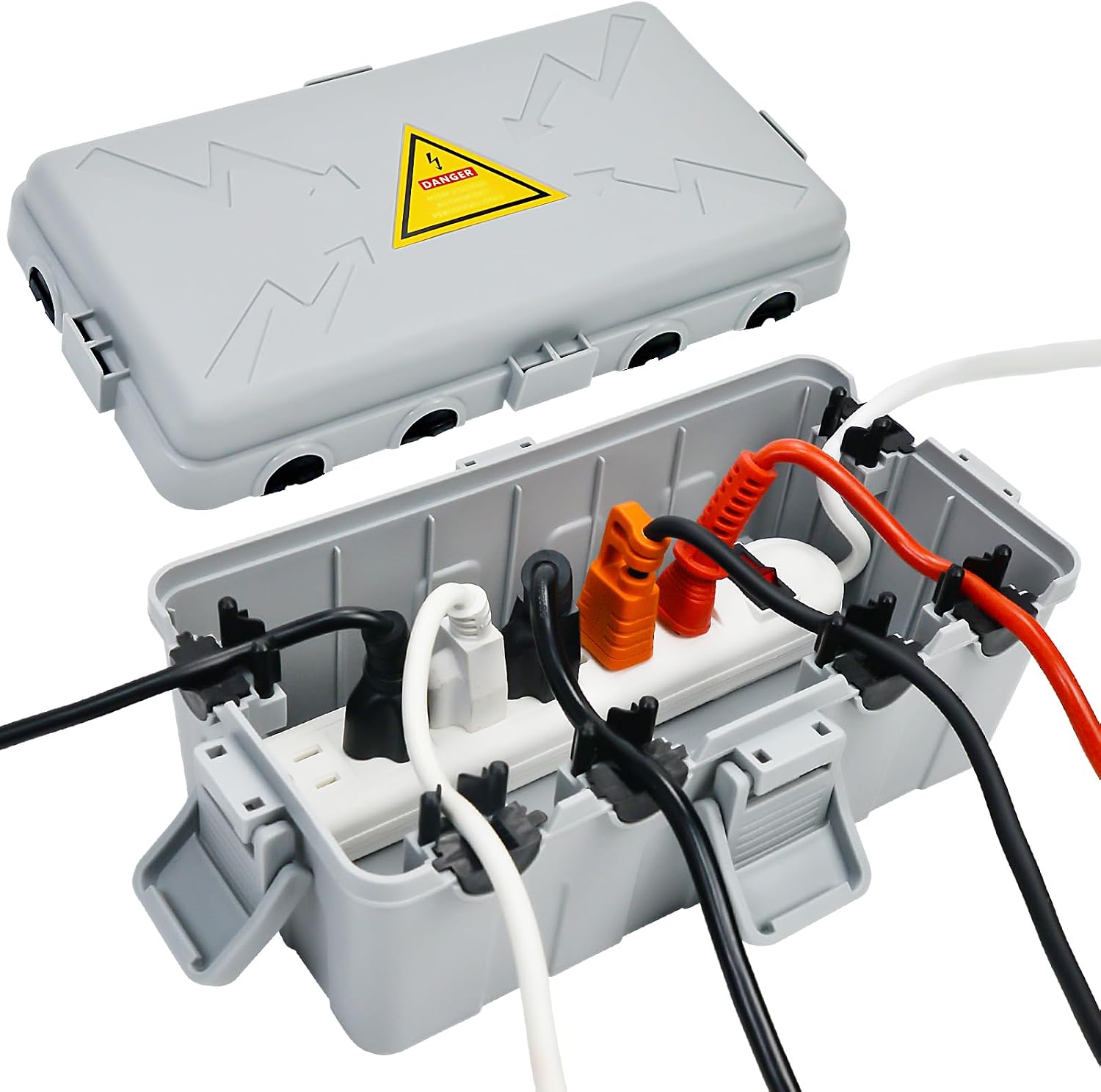 Detalle de Hrensaw HM002 Outdoor Electrical Box, IP54, 6 Cable Entries, Gray
