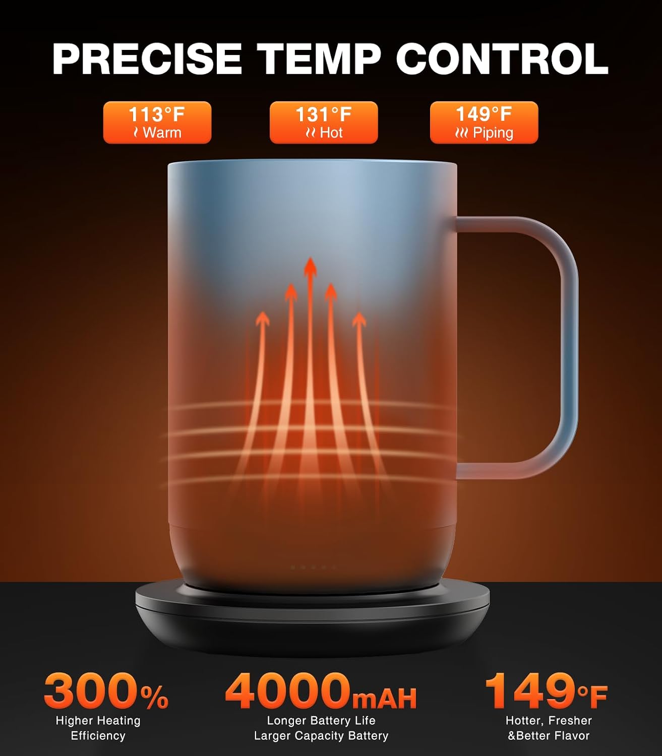 Detalle 2 de Kepwam T1 16oz Self-Heating Coffee Mug