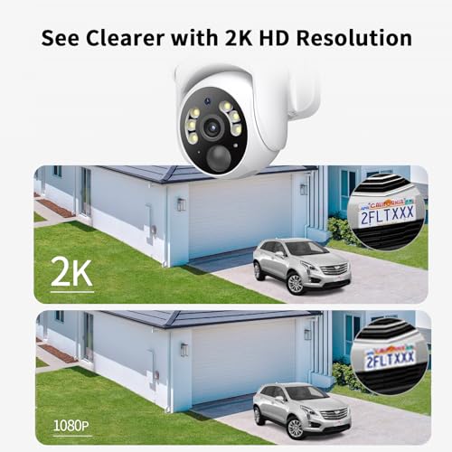 Thumbnail 2 de SEHMUA 2K Solar Wireless Security Cameras (2-Pack) with Pan/Tilt, Color Night Vision