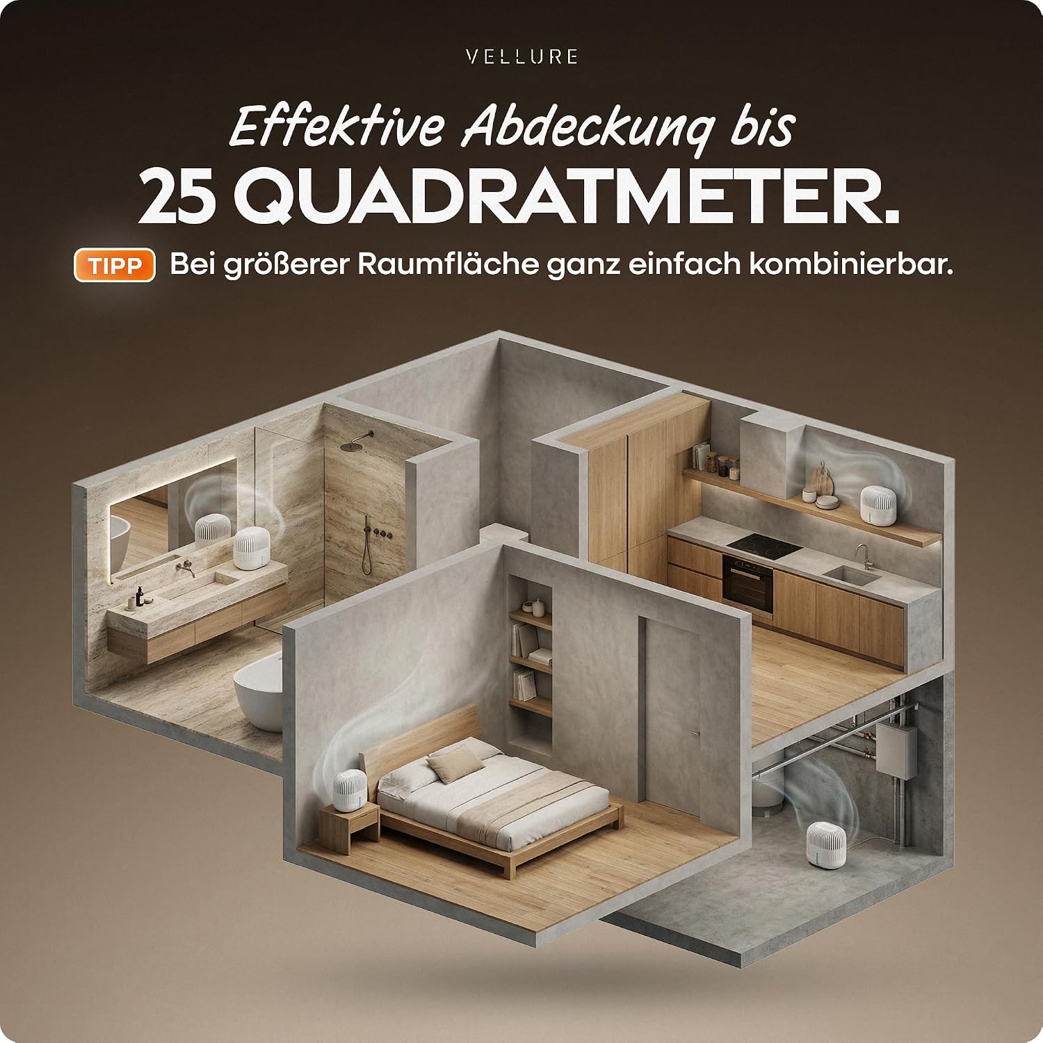 Thumbnail 6 de Vellure® 5x Luftentfeuchter Nachfüllpack 600g – Sparset für Räume bis 25 m²