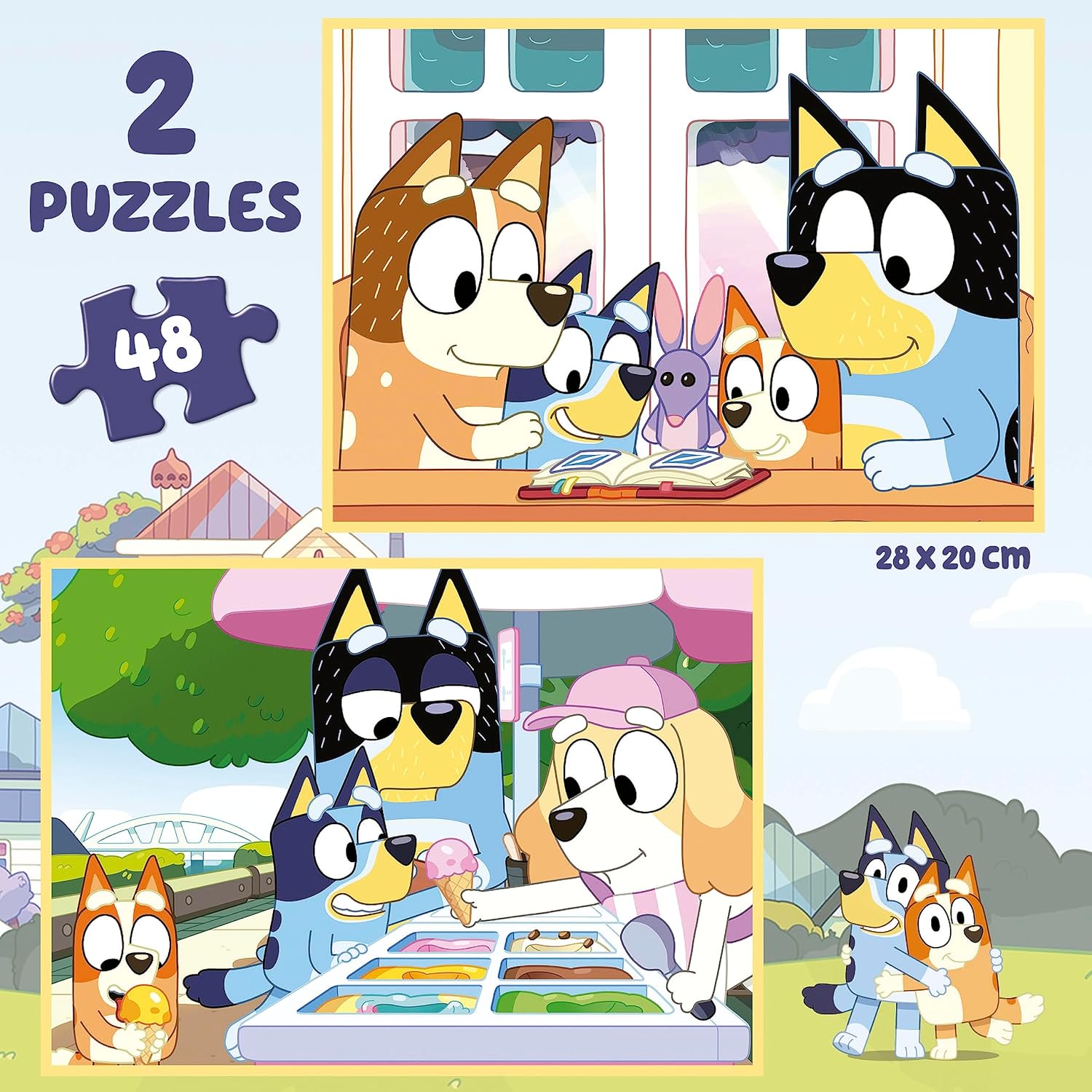 Thumbnail 2 de Ensemble Educa de deux puzzles Bluey de 48 pièces (valisette de rangement) dès 5 ans