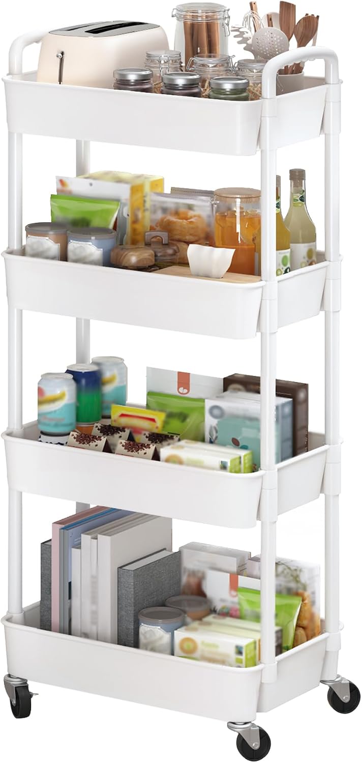 Detalle de Sywhitta 4-Tier Rolling Utility Cart