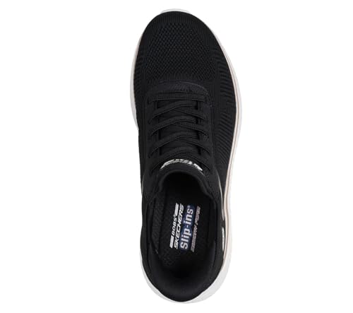Detalle de Skechers Femme Bobs Squad Chaos Current Muse Slip-In ENTRAINEUSE – Black/Gold Textile, 39 EU