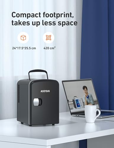 Detalle 2 de AstroAI Mini Fridge 4 Litre / 6 Can: Portable AC+DC Cooler (Black)