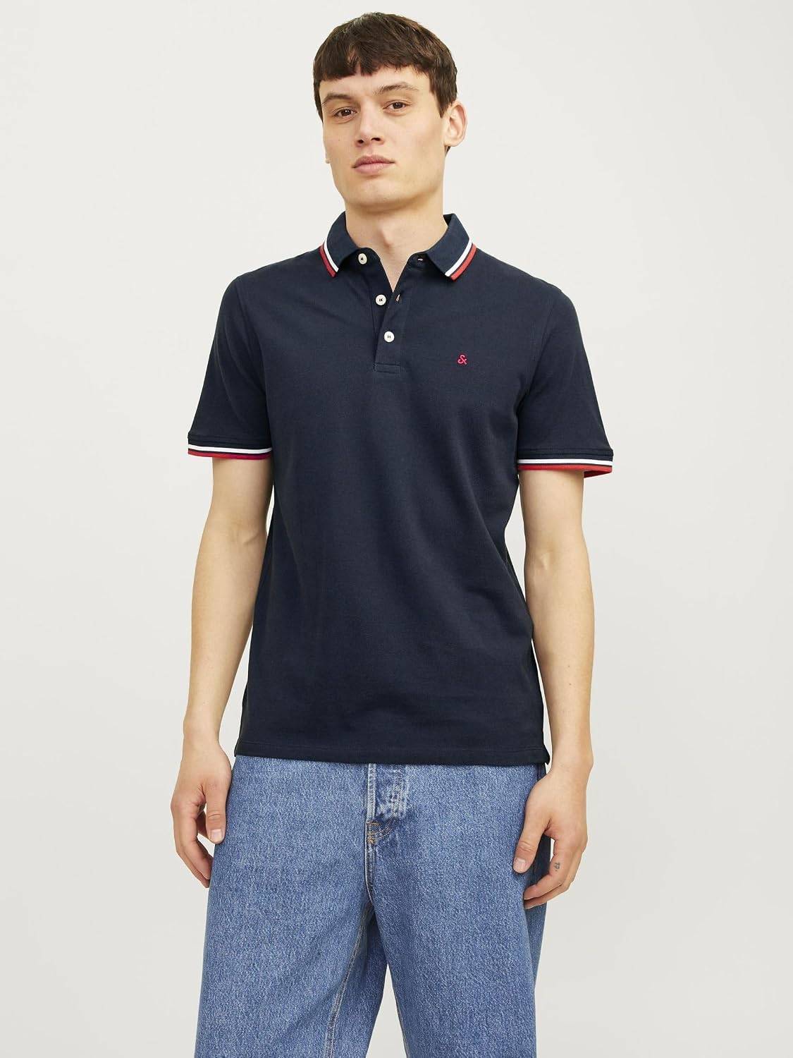 Detalle de JACK & JONES Herren Jjepaulos Polo Ss 2pk Mp T-Shirt – Polo-Shirts im Doppelpack