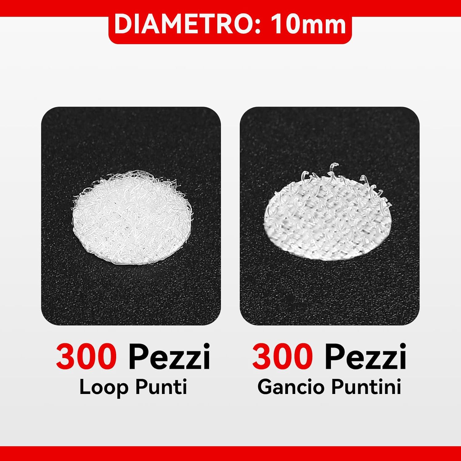 Thumbnail 1 de FIXCHORD 300 coppie di tondini adesivi tondi da 10 mm, puntini autoadesivi rimovibili con gancio e occhiello