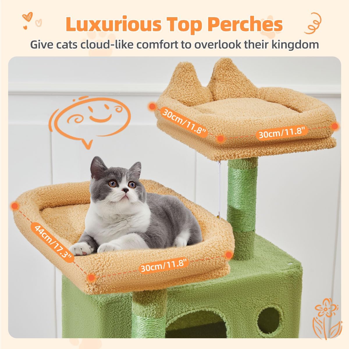 Thumbnail 4 de Taoqimiao 180CM Kratzbaum Groß Katzenbaum Stabil mit Katzenhaus