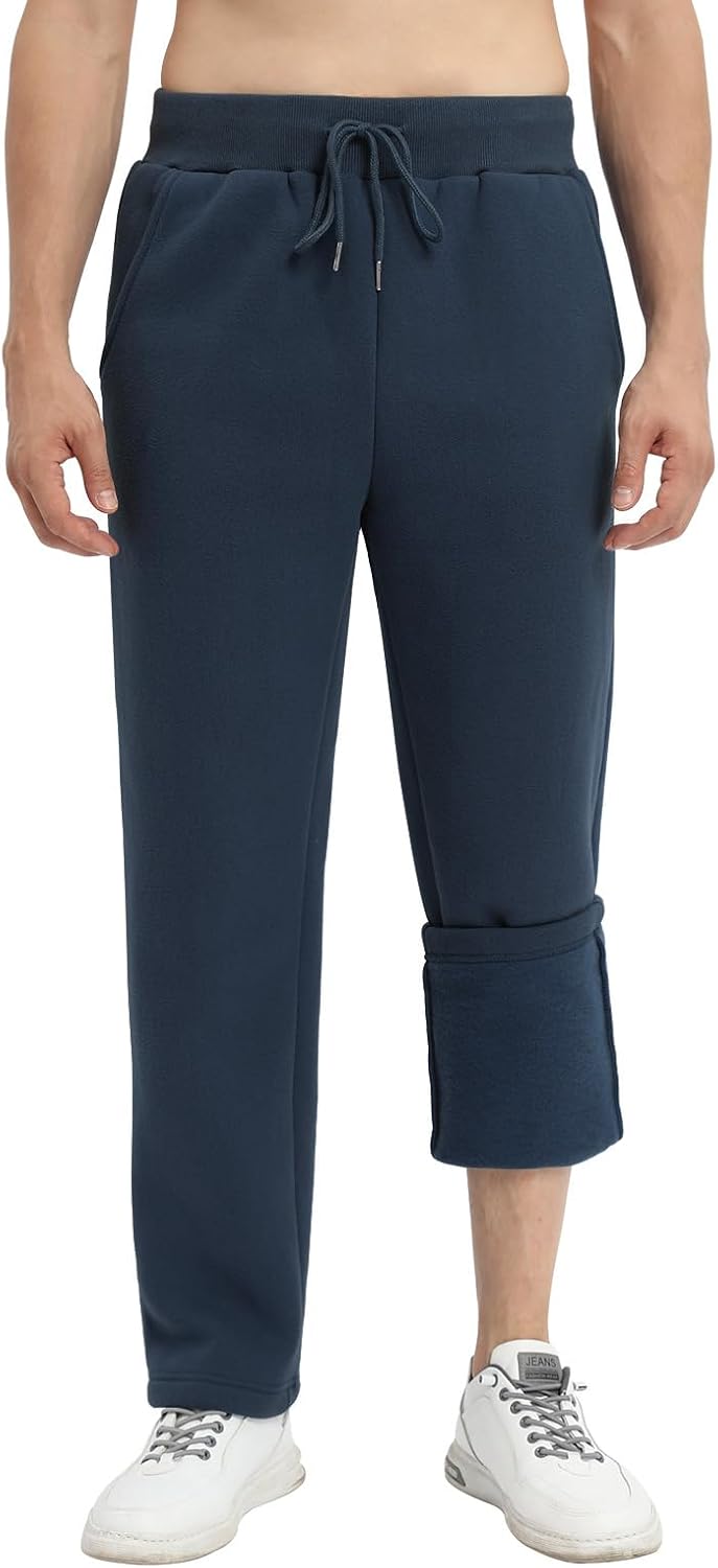 Detalle de TOMEEK Tracksuit Bottoms Men fleece-lined joggers