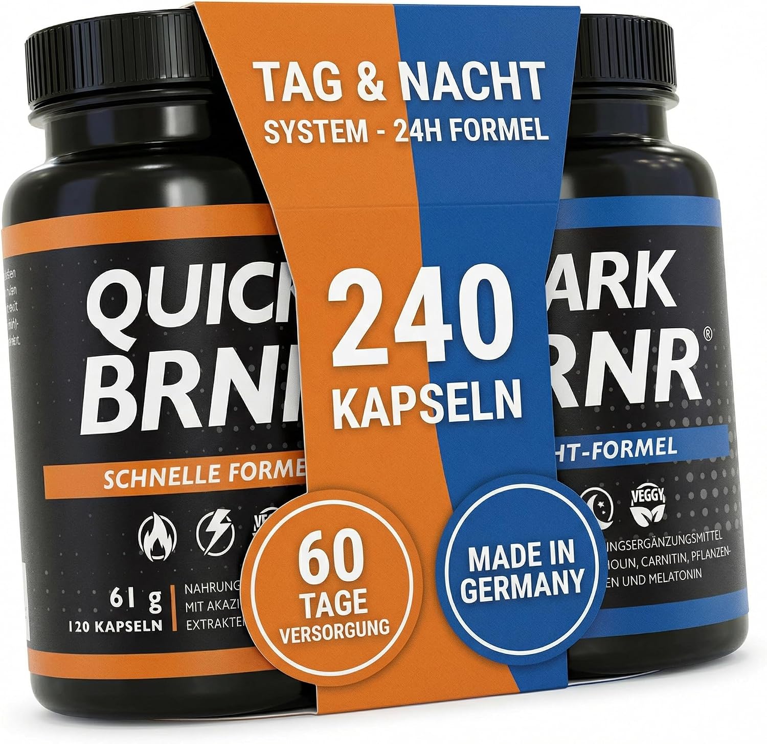 Detalle de QUICK + DARK BRNR Stoffwechsel Tag&Nacht 24h Paket, 240 Kapseln