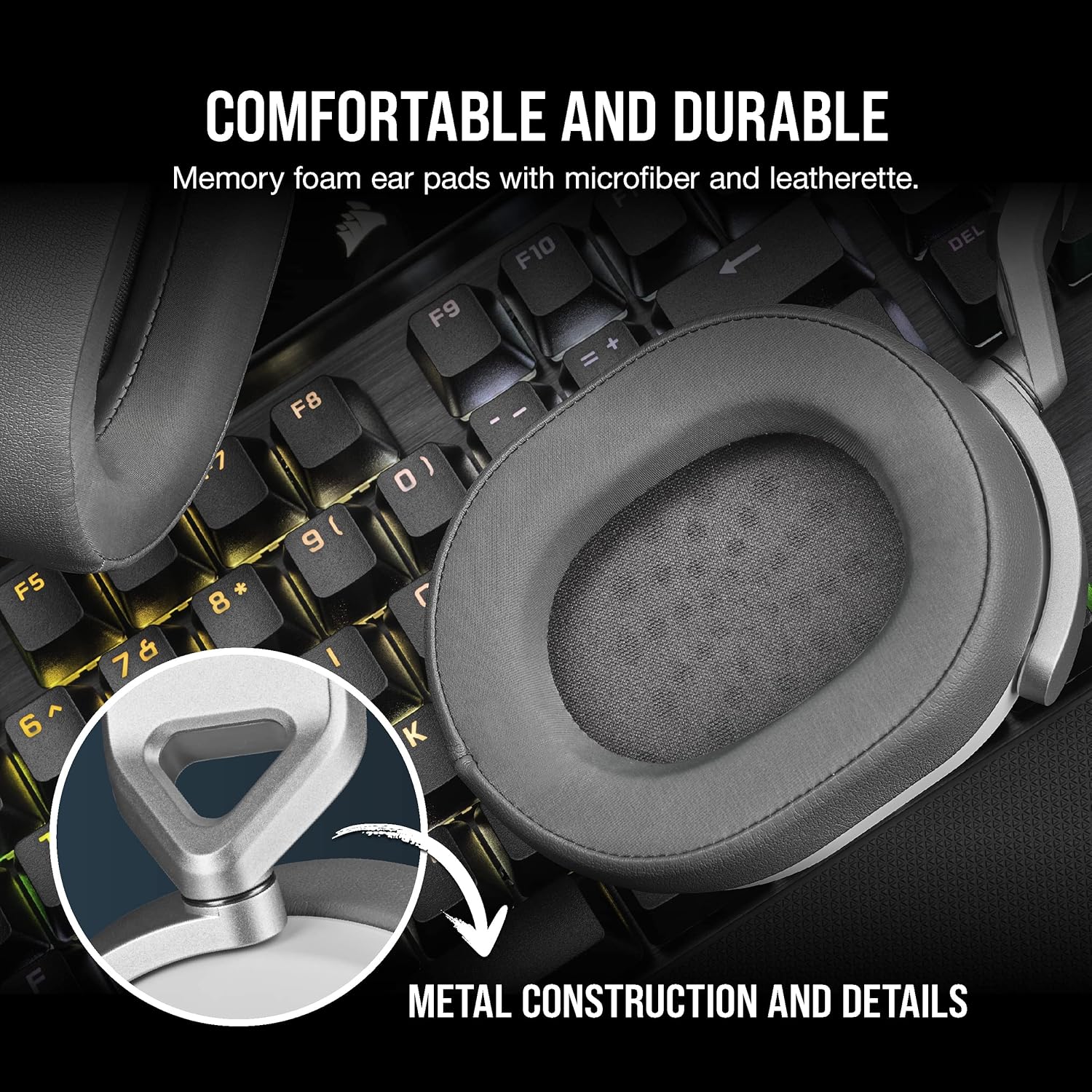 Thumbnail 4 de Corsair HS65 Surround Multiplatform Wired Gaming Headset (Dolby Atmos, SonarWorks SoundID) – White