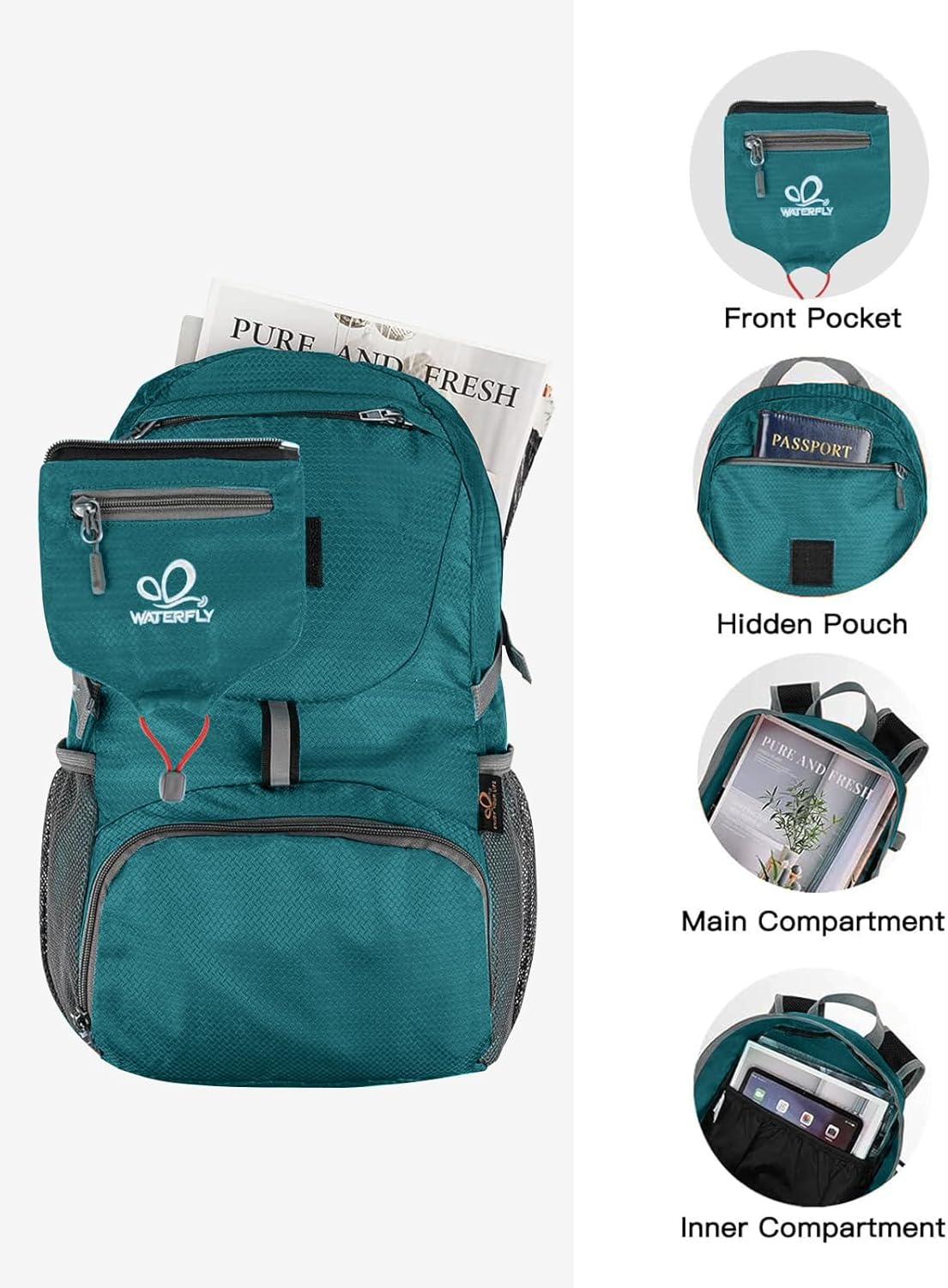 Detalle 2 de Waterfly Ultra Lightweight Foldable Backpack 20L