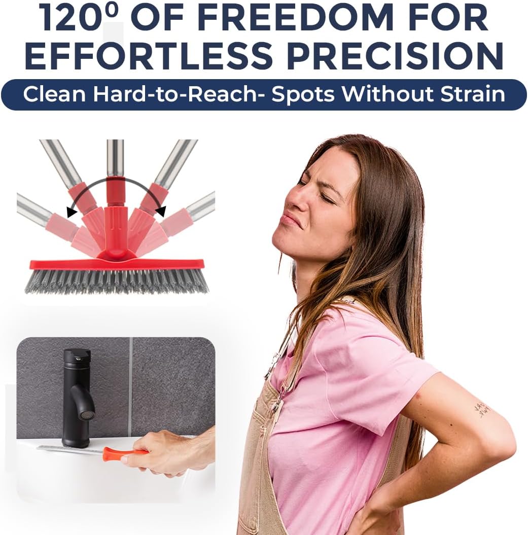 Thumbnail 3 de Foxtrot Living Grout Brush with Long Handle & Hard Bristle Crevice Cleaning Brush