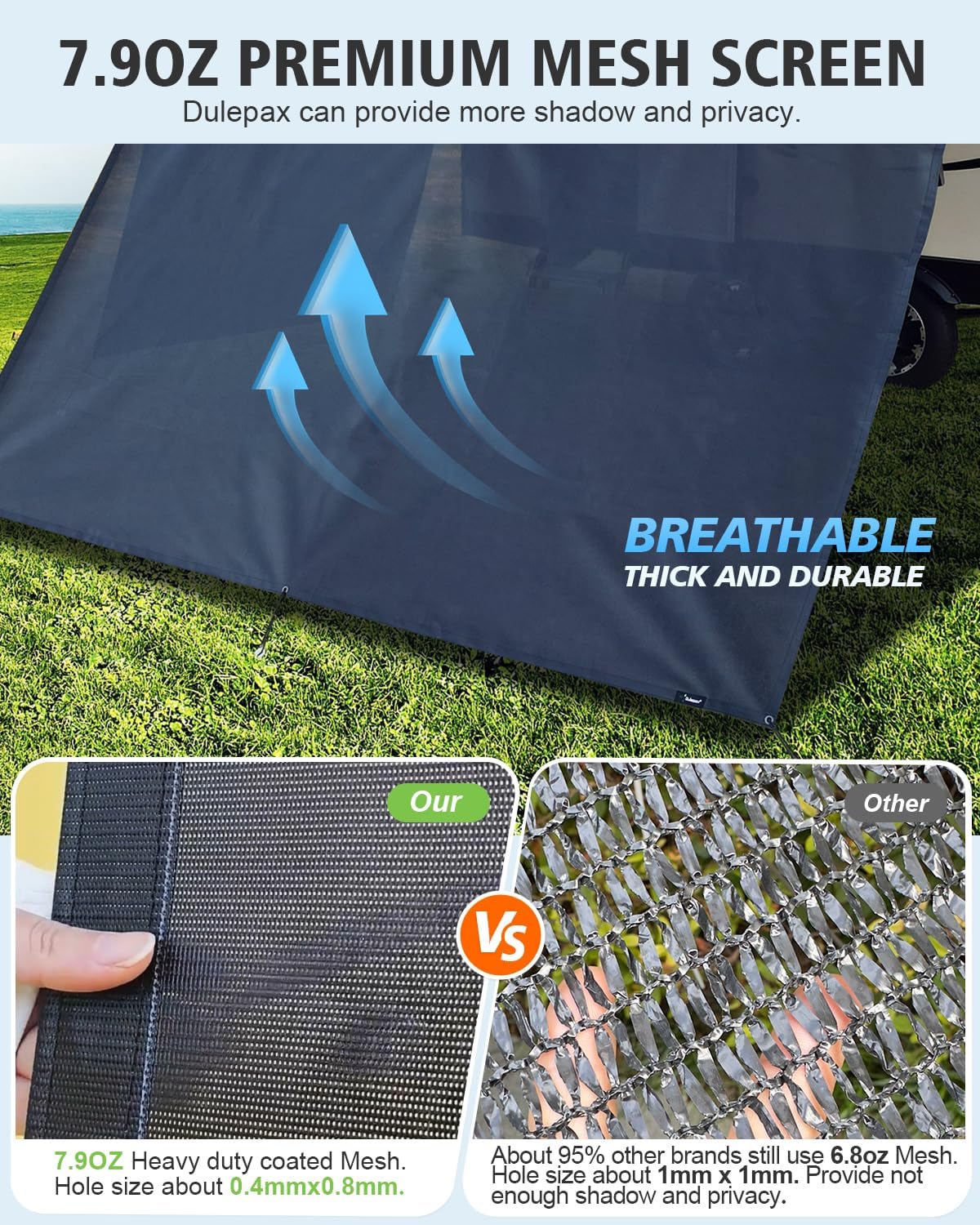 Thumbnail 3 de Dulepax RV Awning Shade Screen with Zipper 8'X15'3'' — Second Generation