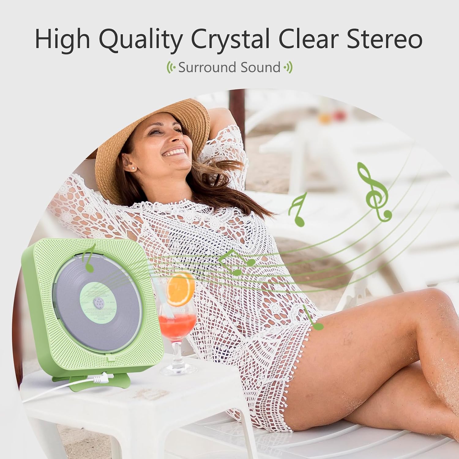 Thumbnail 2 de MICOCIOUS Portable CD Player Bluetooth with FM