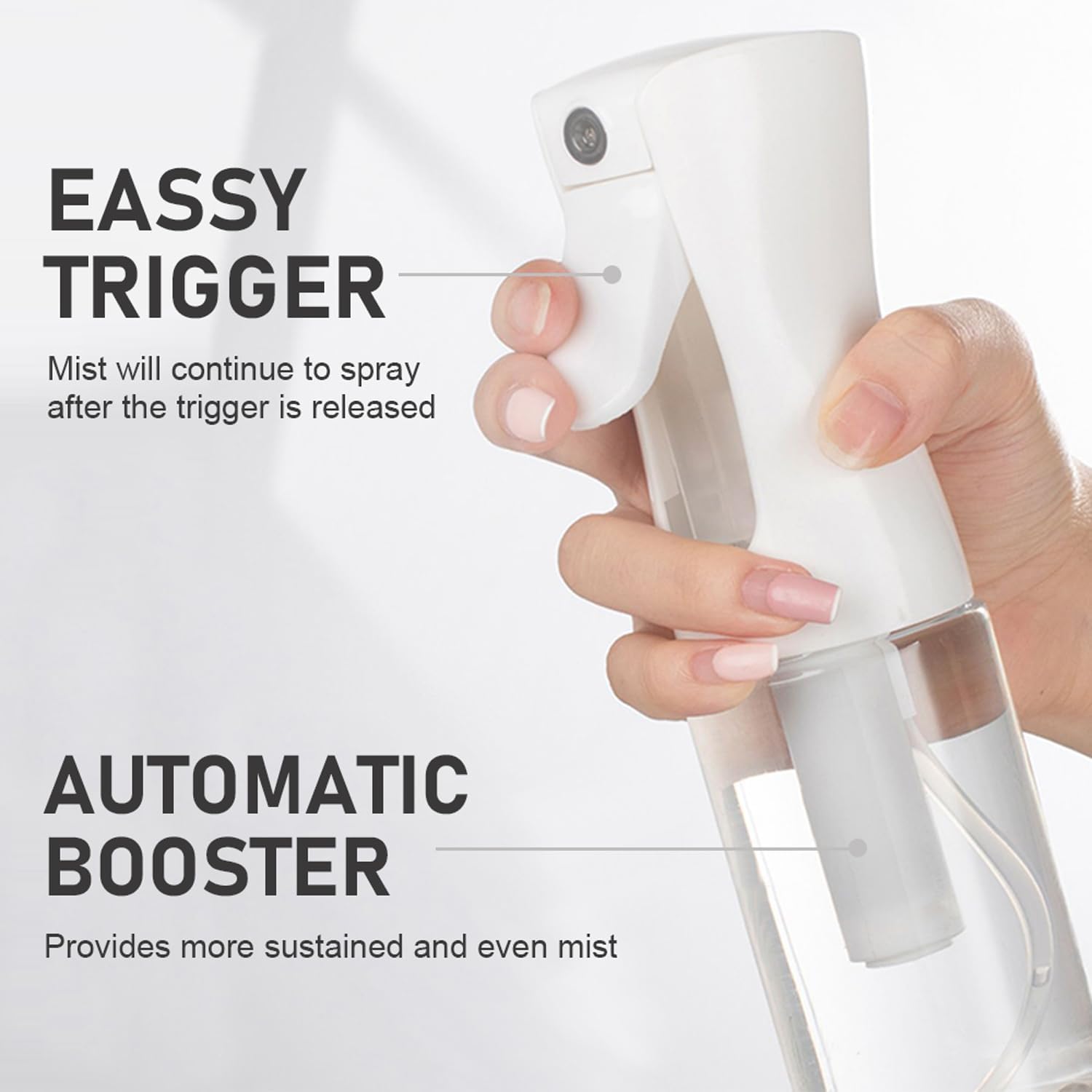 Detalle de ELEMSY Spray Bottle for Hair (2 Pack, 6.8 OZ) Continuous Mister Empty Spray Bottles