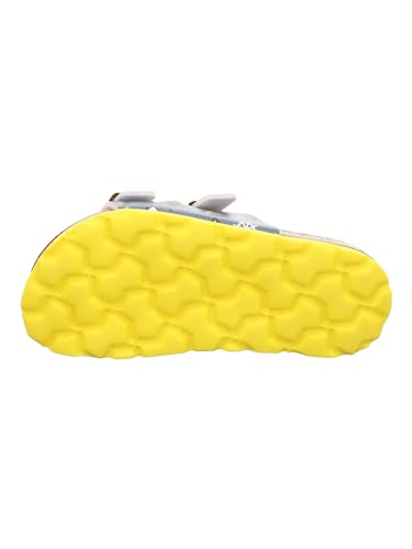 Detalle 2 de Superfit Jungen FUSSBETTPANTOFFEL Blau/Gelb 8180 – Orthopädisches Tiefbett mit Lederinnensohle