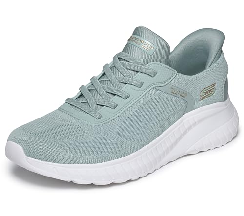 Detalle de Skechers Damen Bobs Squad Chaos Current Muse Slip-In Turnschuhe, Sage Textile, 40 EU