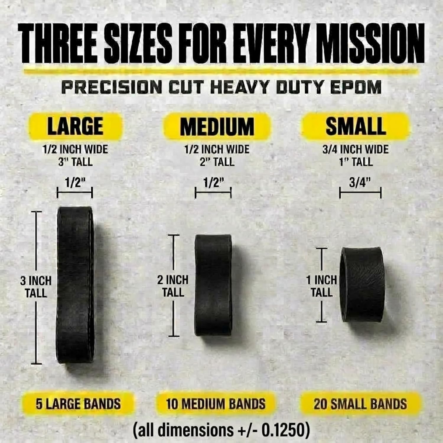 Thumbnail 1 de Ranger Bands 35本入り EPDMラバー製ミックスパック、3サイズ・米国製