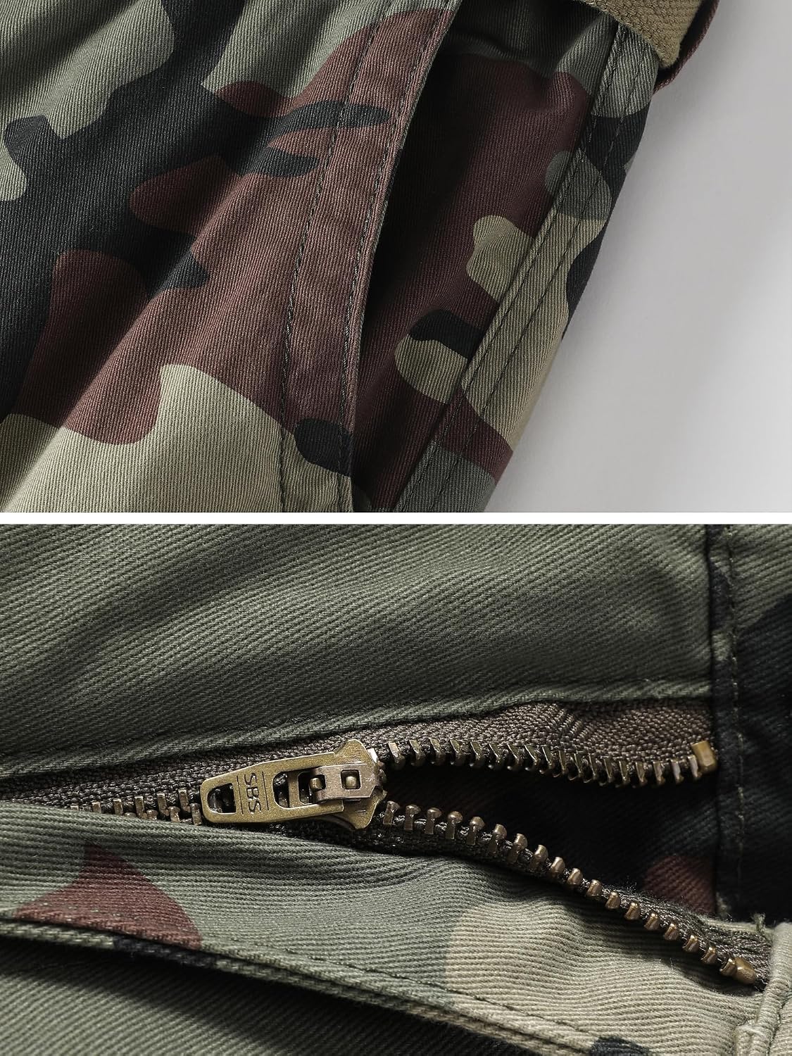 Thumbnail 6 de AKHIKING Camouflage Cargo Shorts for Men: 100% Cotton, 6-Pocket Outdoor Utility