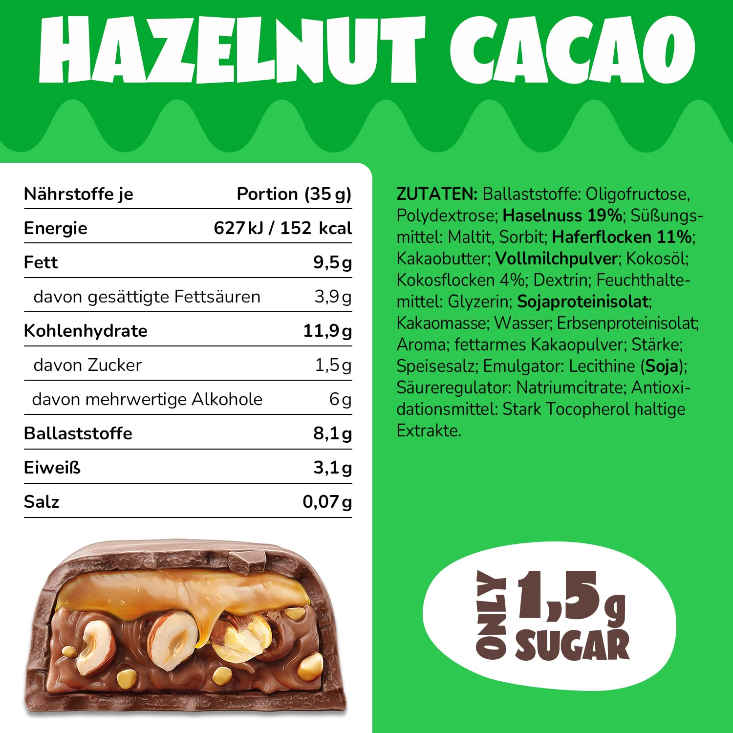 Thumbnail 1 de AHEAD Keto Riegel Haselnuss-Karamell mit echtem Kakao – 18 x 35 g, low carb ohne Zuckerzusatz