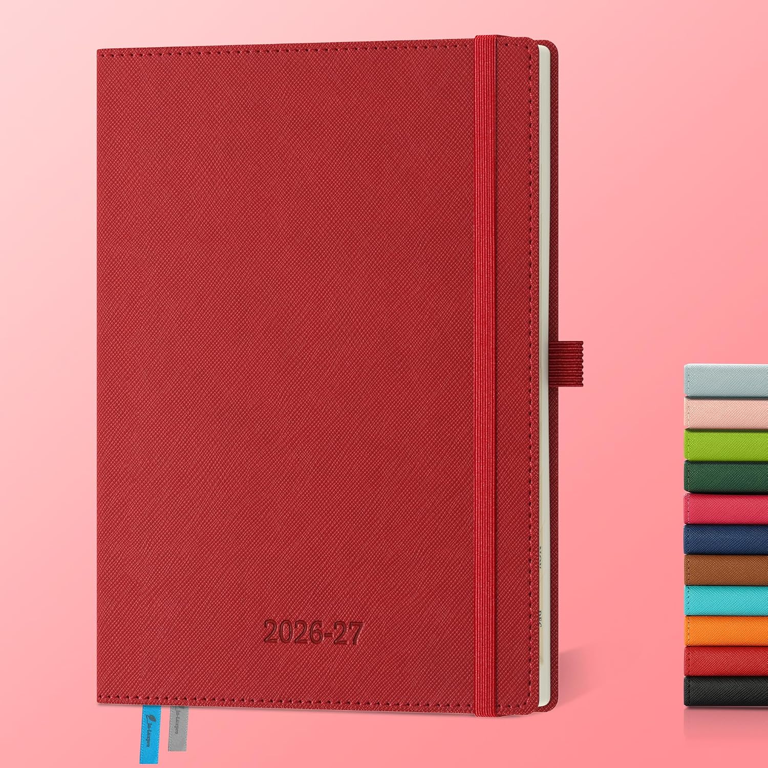 Detalle de IN-LUXPRO Kalender 2026/2027 – Wochenplaner im A5-Format mit veganem Leder, 18 Monate