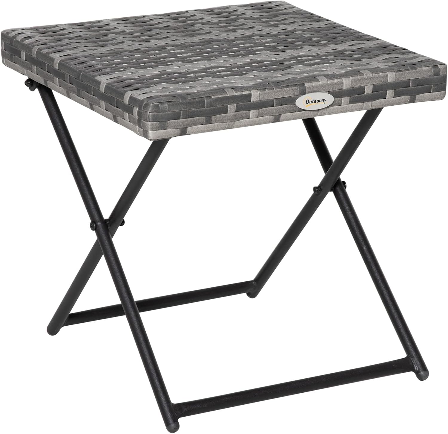 Outsunny Table basse pliante 40 cm imitation rotin