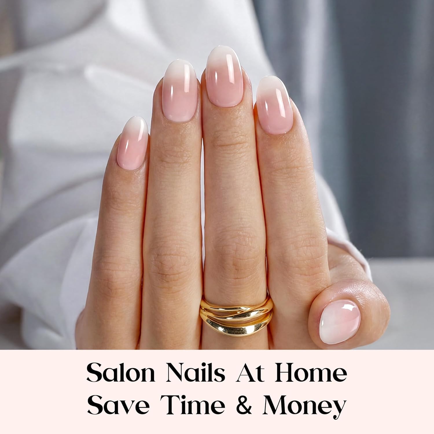 Detalle de Beetles French Tip Press-On Nails 224 Stück