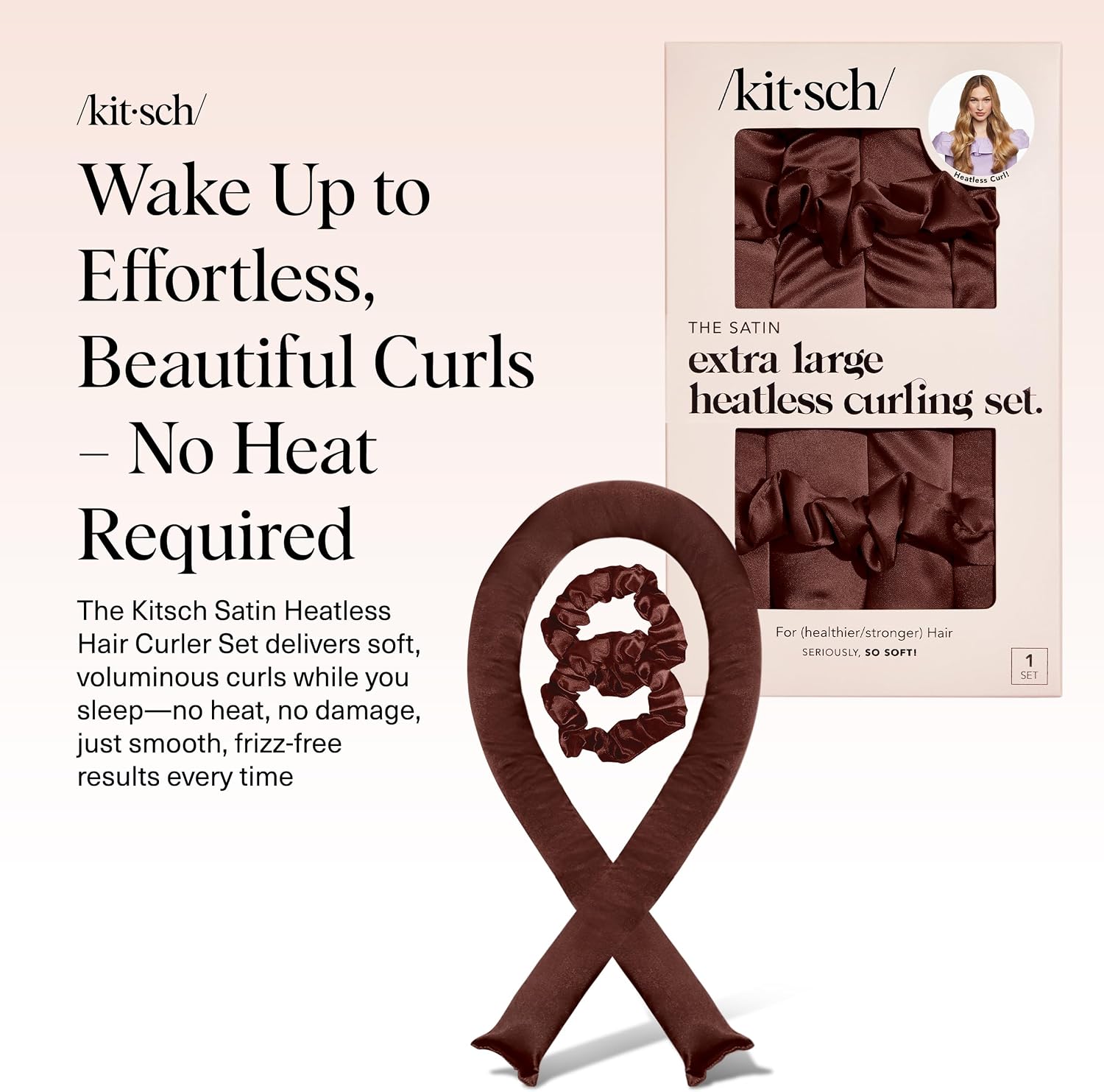 Detalle 2 de Kitsch Satin XL Jumbo Heatless Curling Set — Heatless curler 🍷