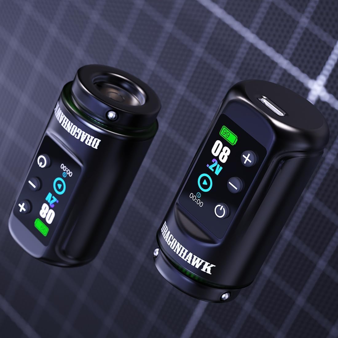 Thumbnail 5 de Dragonhawk L3 Kit: Stylo tatouage sans fil rotatif 7 longueurs, 2 batteries 2000 mAh et alimentation RCA