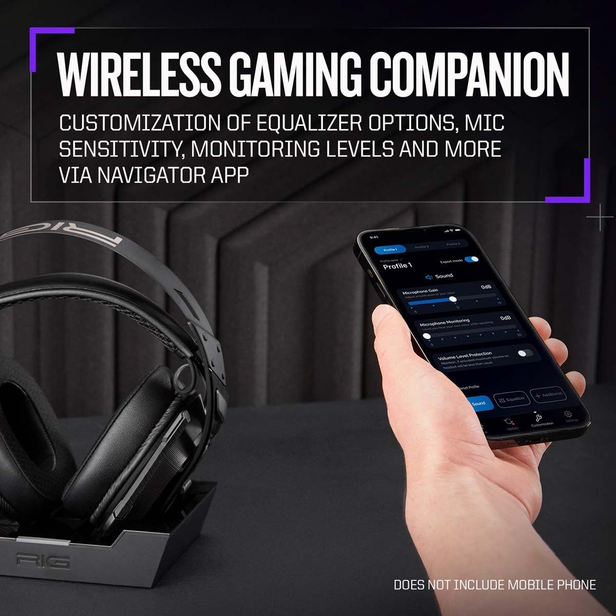 Thumbnail 5 de Casque gaming Bluetooth avec station de base 2,4 GHz basse latence – Compatible PlayStation 5 et PC (RIG900)