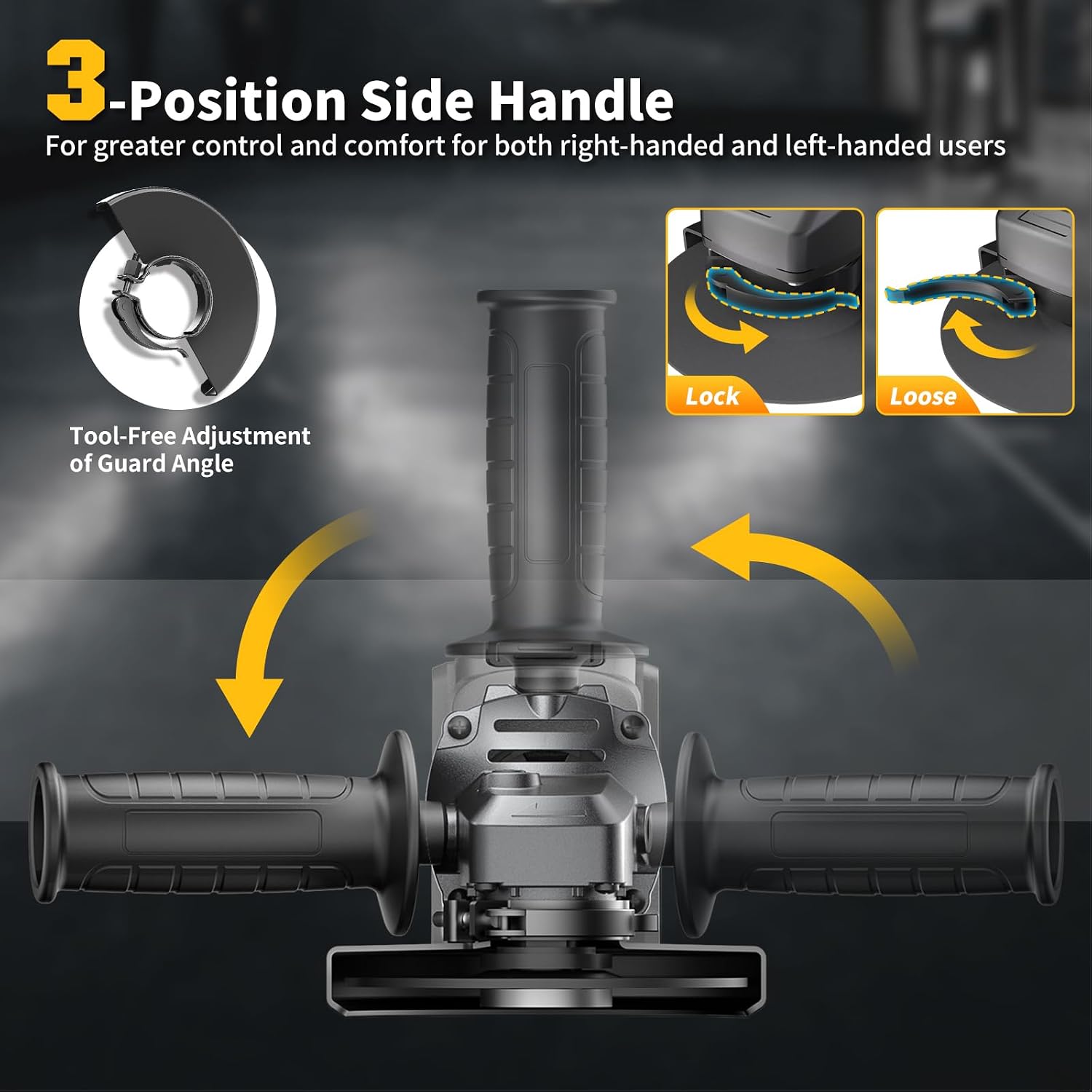 Thumbnail 4 de VERVEWAVE 30-US-WT8633-03 Cordless Angle Grinder, 4-1/2-Inch, Brushless, 6-Speed