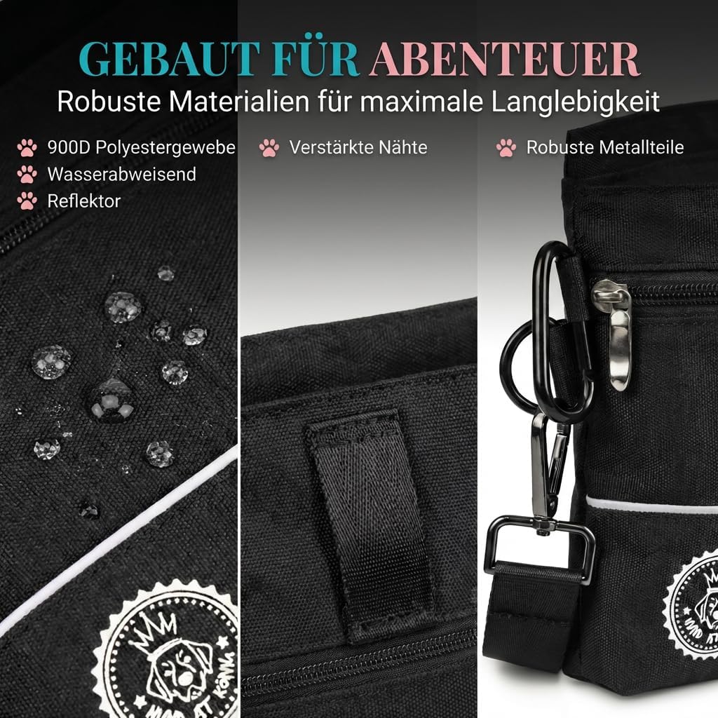 Thumbnail 4 de HUND IST KÖNIG Leckerlietasche für Hunde mit Einhand-Magnetverschluss und 2 Zip-Fächern