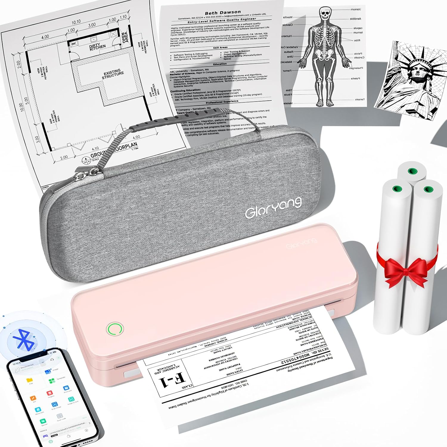 Detalle de Gloryang Inkless Portable Printer 8.5 x 11"