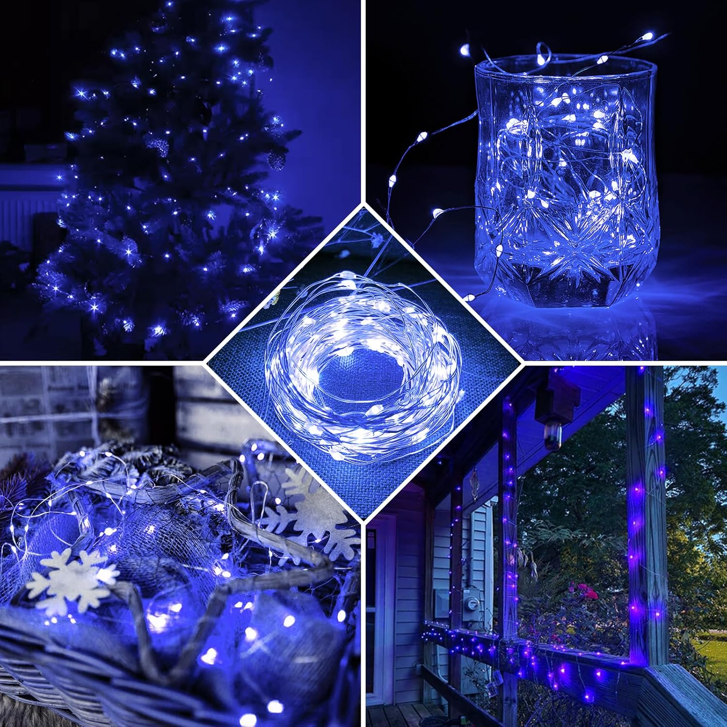 Thumbnail 5 de chzk D11-UG-V8A4 12-Pack Blue Fairy Lights, 7 ft, 20 LEDs, 3 Modes