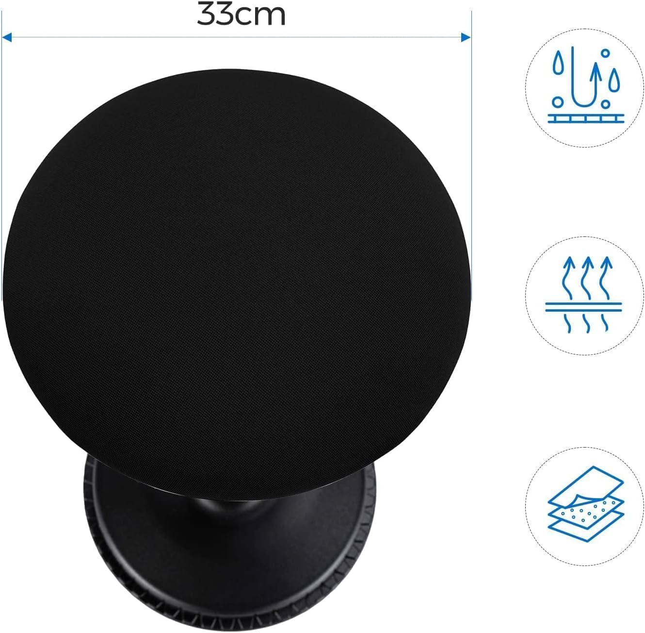 Detalle de FLEXISPOT Ergonomic Desk Stool for Standing Desk – Height Adjustable Active Sitting Stool, 360° Swivel, Black