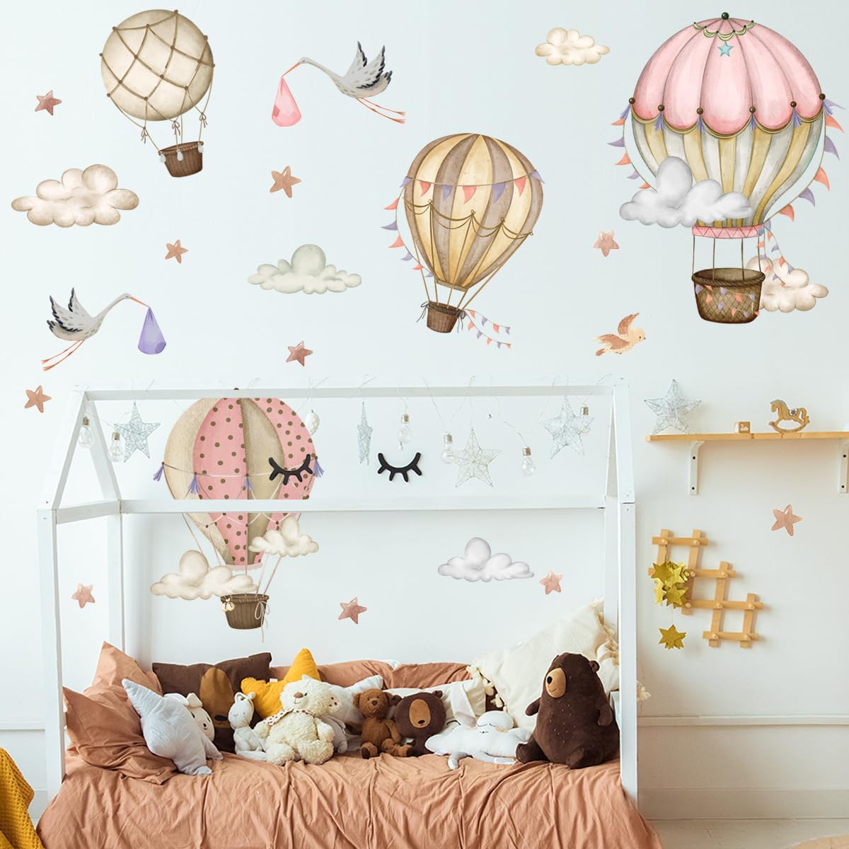 Thumbnail 3 de Kids Wall Stickers 4 Hot Air Balloons