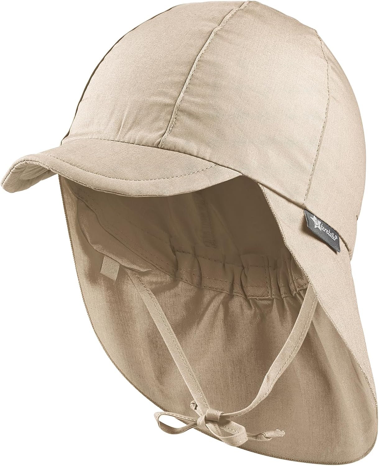 Detalle de Sterntaler Schirmmütze Nacken Basic – Unisex Baby/Kinderhut mit Nackenschutz, Ohrenklappen und UV-Schutz 50+, eisgrün