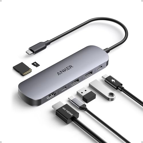 Detalle de Anker Hub USB-C 7 en 1: Concentrador Multipuerto para MacBook, PC y más