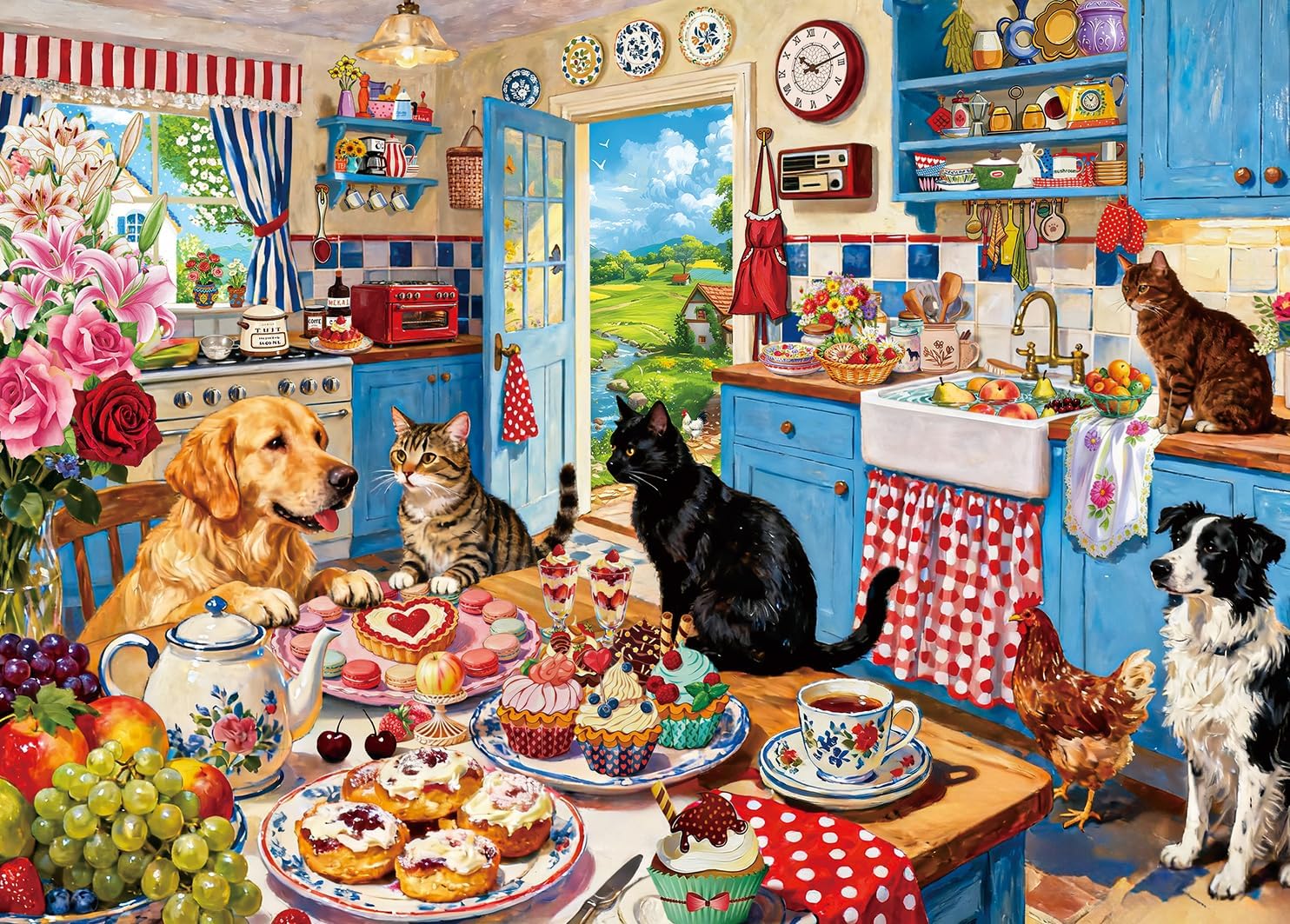 Detalle de HUADADA 1,000-piece animal jigsaw puzzle