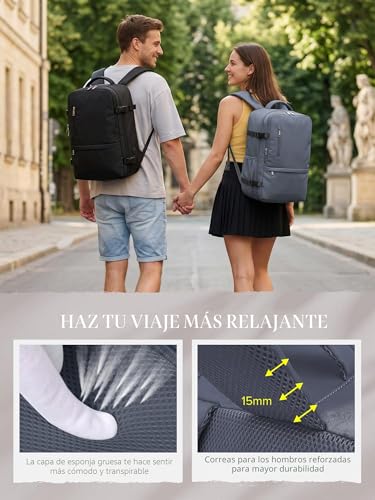 Thumbnail 5 de Hayayu Mochila de viaje 40x30x20 cm: cabina 24 l para Ryanair y aerolíneas europeas