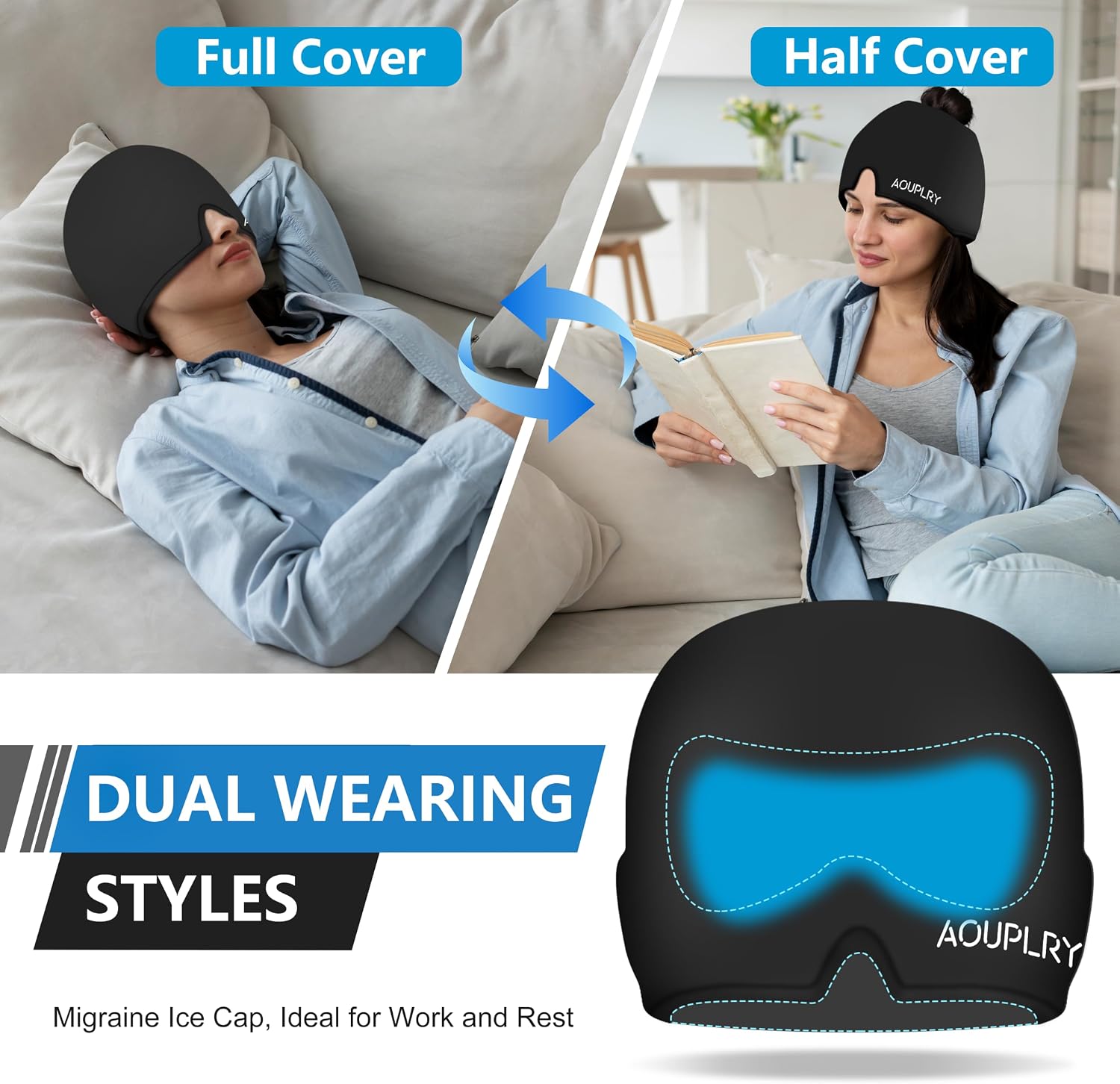 Thumbnail 5 de Migraine Relief Cap: 360° Gel Surround Wearable for Hot & Cold Therapy