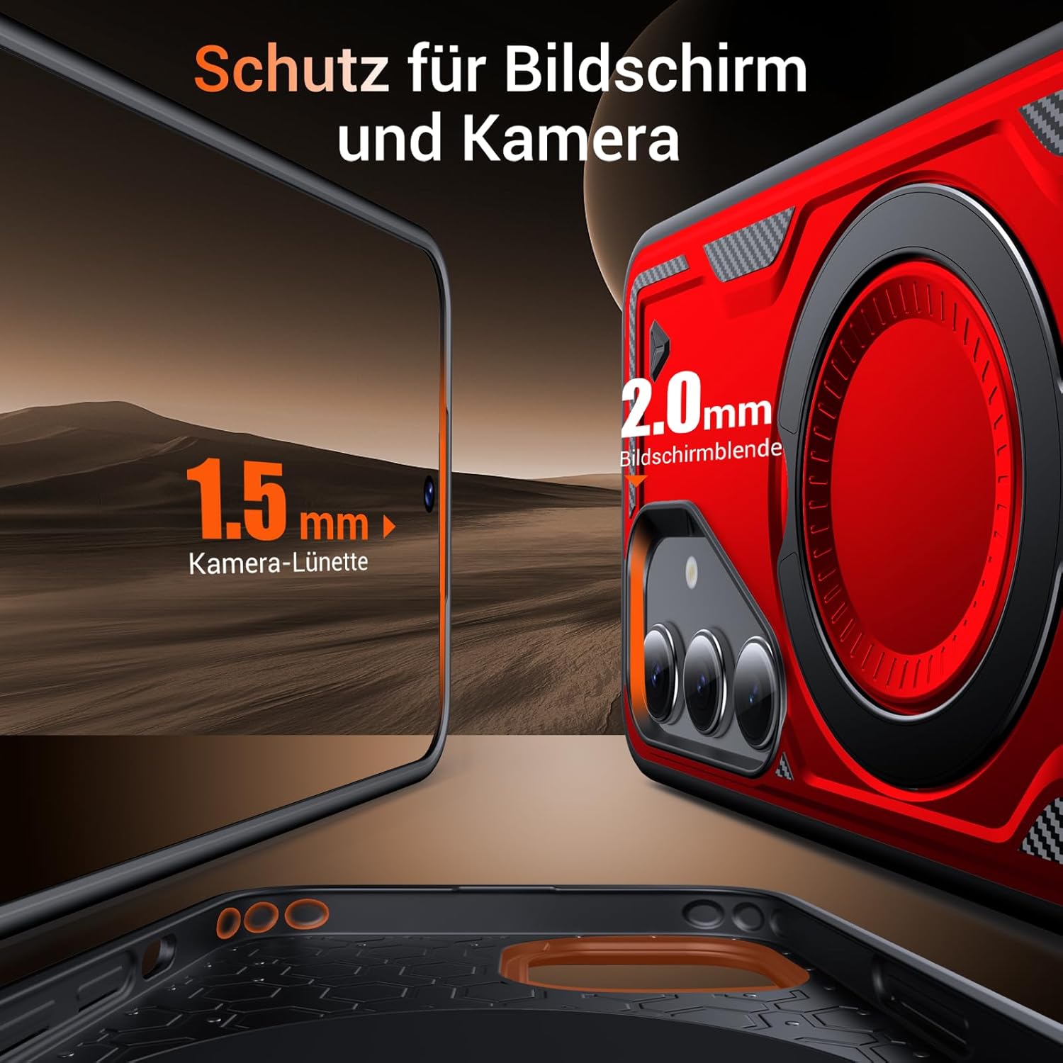 Thumbnail 4 de WYUIC Hülle für Samsung Galaxy S24 5G – Rundum-Schutz mit 360° Ringhalter, Militärstandard, mehrschichtiger Stoß- und Kratzschutz