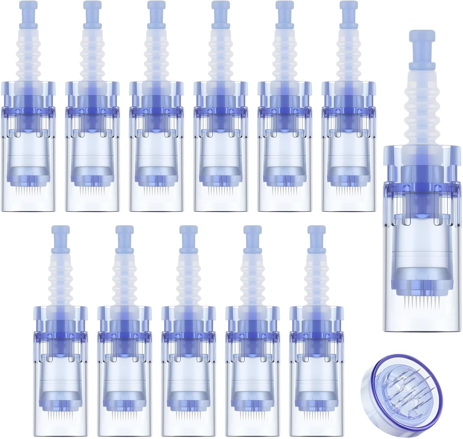 LOPHE 12 cartouches de rechange jetables pour dermapen micro-aiguilles (36 micro-aiguilles) – bleu baïonnette