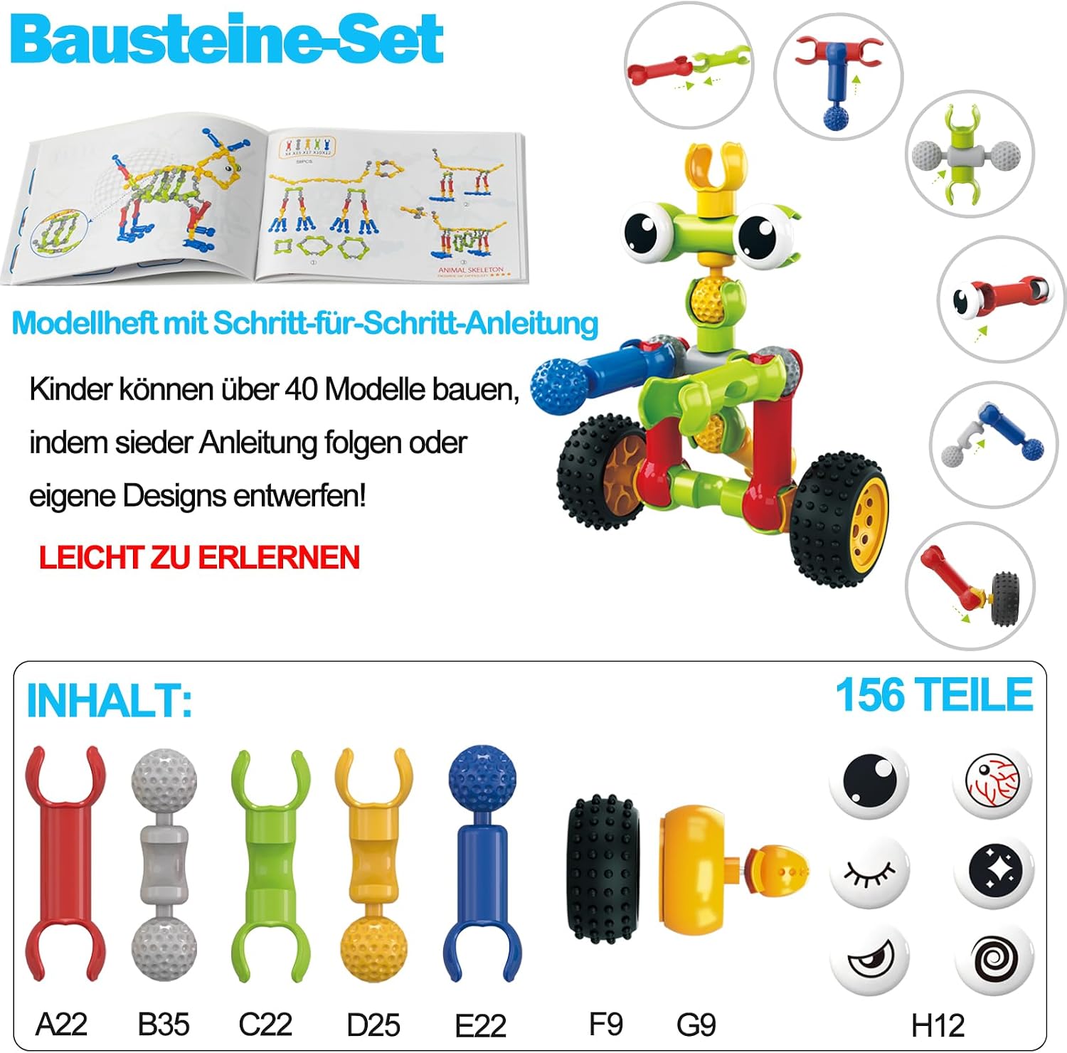 Thumbnail 2 de 156-teiliges STEM-Bauspielzeug für Kinder