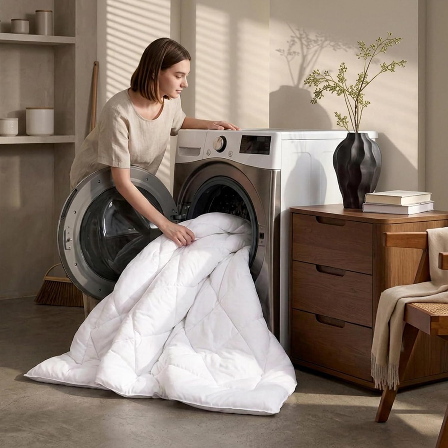 Thumbnail 6 de CozyLux Couette 220x240 tempérée pour lit double – 4 saisons, 300 g/m², fibre microfibre, 4 boucles d’angle