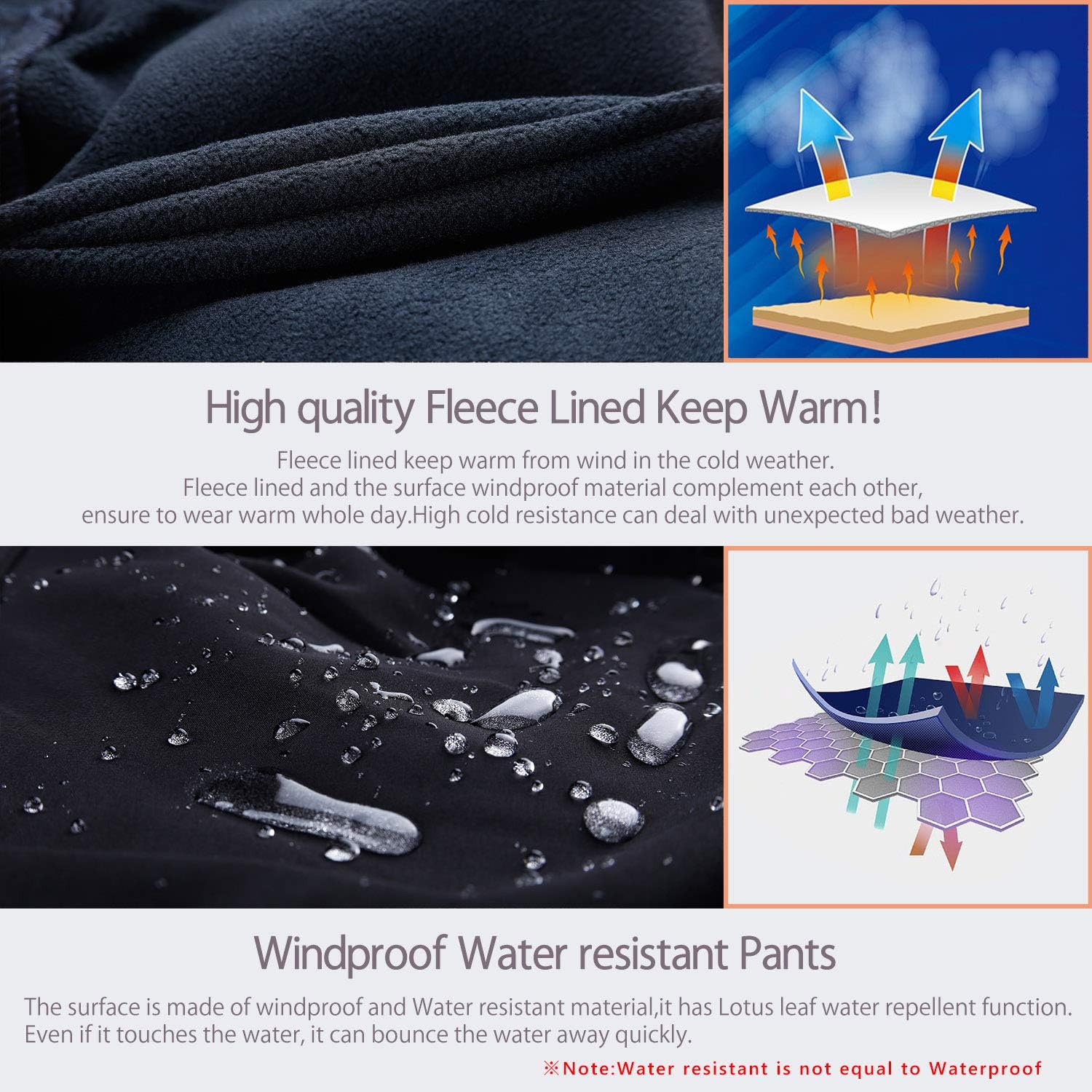Thumbnail 4 de EKLENTSON Men's Waterproof Softshell Hiking Trousers