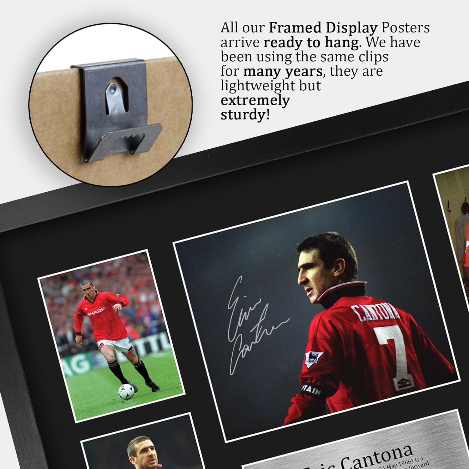Thumbnail 4 de HWC Trading A3 FR Eric Cantona signed framed print (large A3) gift display