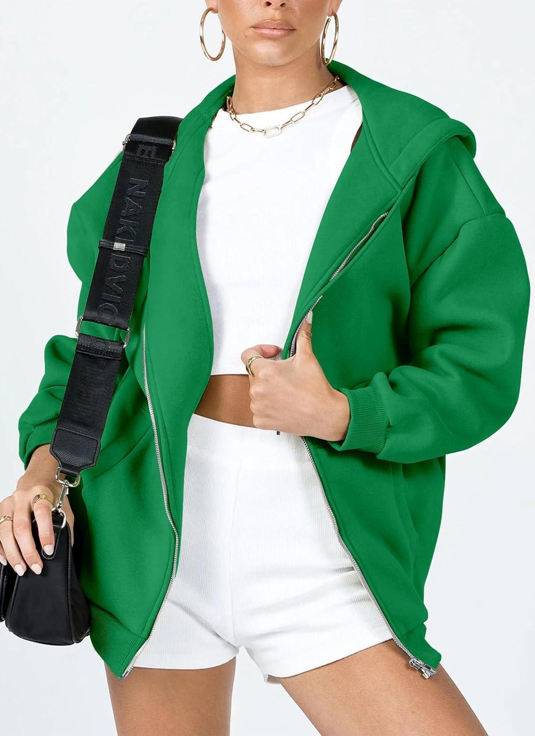 Detalle 2 de PRETTYGARDEN Women's Zip-Up Hoodie, Fleece-Lined with Pockets