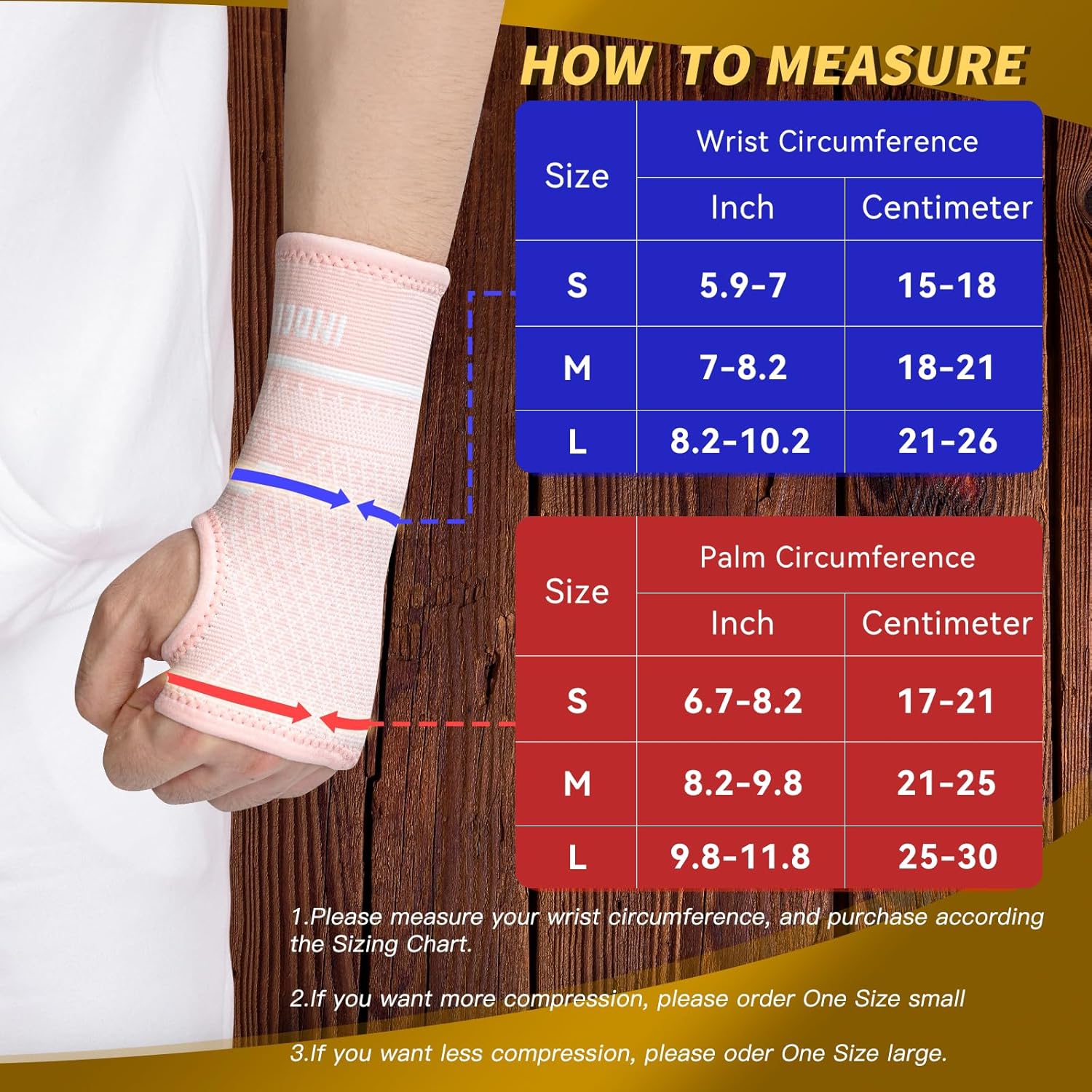 Thumbnail 2 de INDEEMAX Wrist Support Sleeve 1 Pair – Copper-Infused Compression Wrist Brace with Thumb Loop (Left/Right), Pink, M