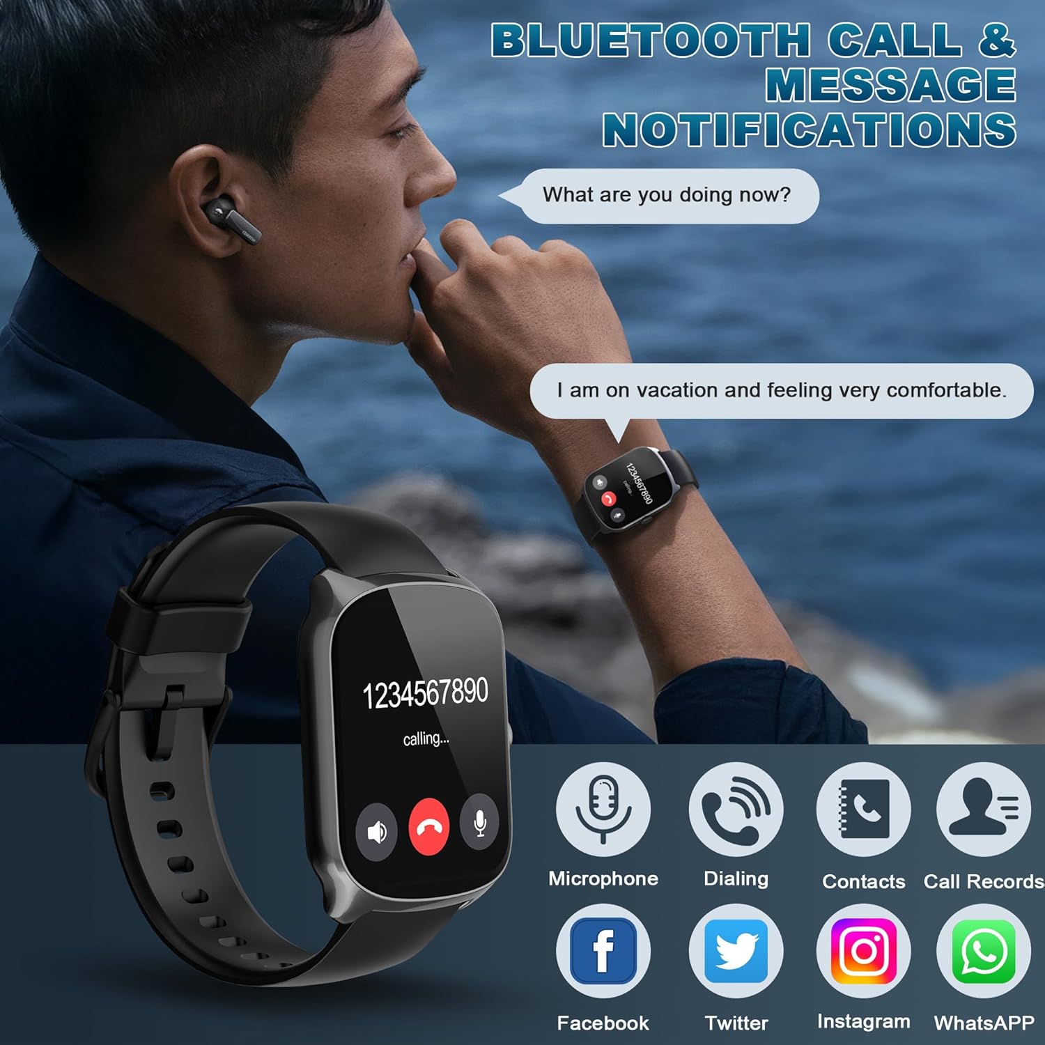 Thumbnail 1 de Smartwatch Uomo Donna con Schermo Curvo HD 1,95'' – 112 Modalità, Chiamate Bluetooth e IP68